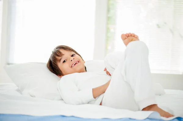 Boy Enjoys Sleeping Close — Stock Photo, Image