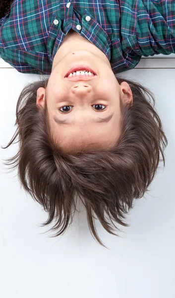 Young Boy His Long Hair — Stock Photo, Image