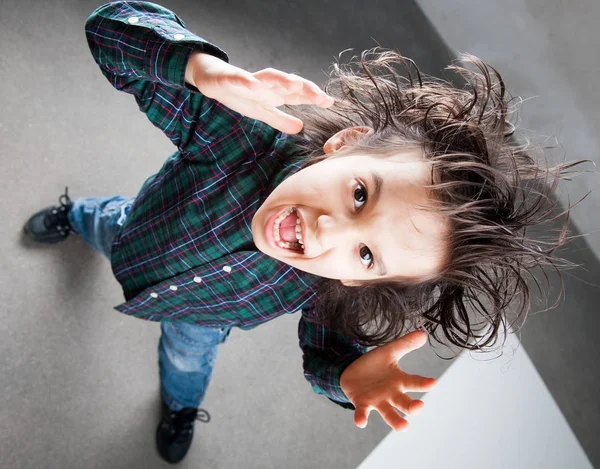 Top View Young Boy — Stock Photo, Image