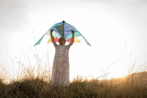 Arabic Child Grass Meadow — Stock Photo, Image