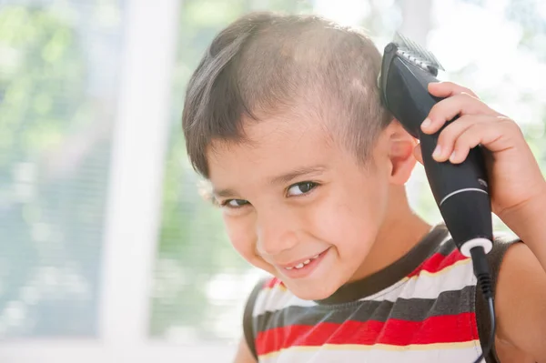 Boy Crazy Hair Cut — Stock Photo, Image