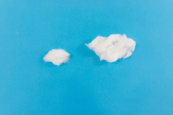 Nuages Papier Faits Main Sur Papier Bleu Comme Ciel — Photo