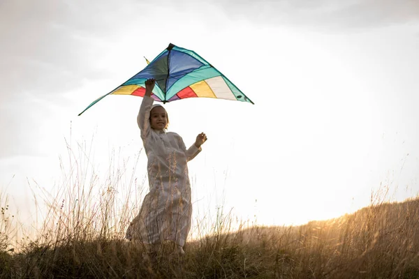 Arabic Child Grass Meadow — Stock Photo, Image