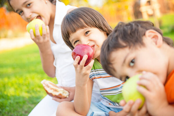 Happy young children enjoying trip