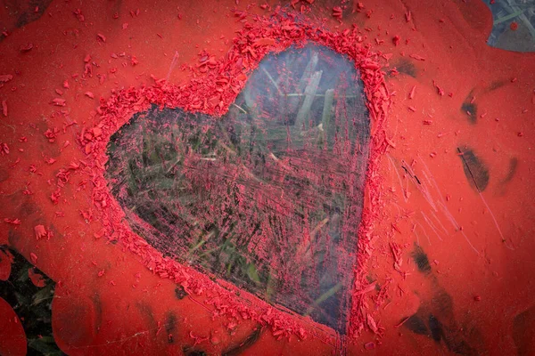 Heart Shape Read Glass — Stock Photo, Image