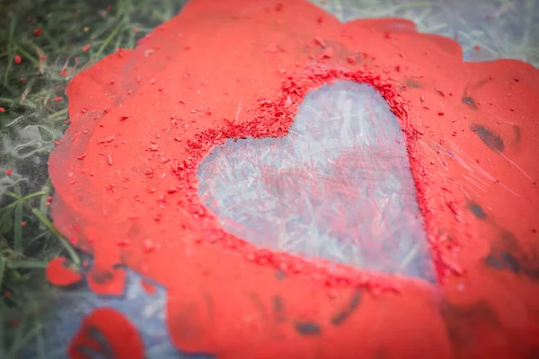Σχήμα Καρδιάς Διαβασμένο Γυαλί — Φωτογραφία Αρχείου