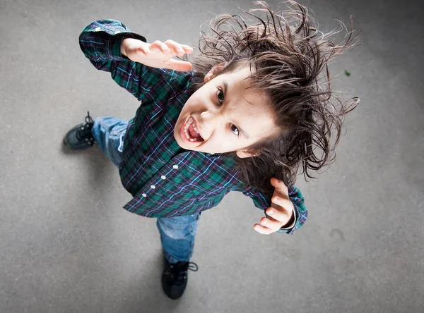 Top View Young Boy — Stock Photo, Image