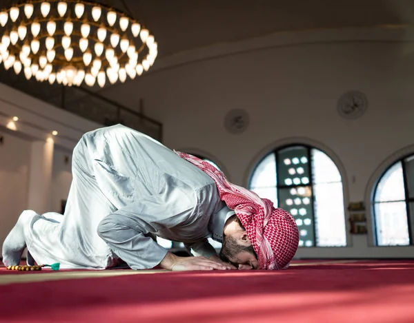 Musulman Prier Intérieur Belle Mosquée — Photo