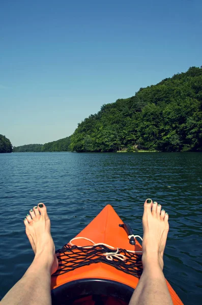 Canoeing in summer — Stock Photo, Image