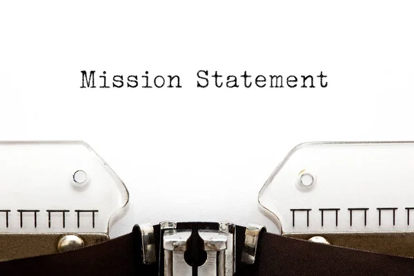 Dichiarazione di missione sulla macchina da scrivere — Foto Stock