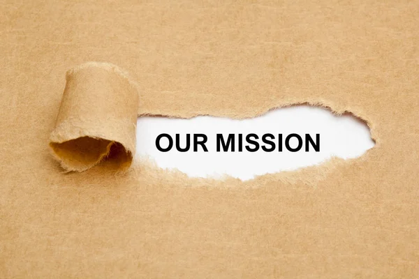 Nuestro concepto de papel rasgado de la misión — Foto de Stock