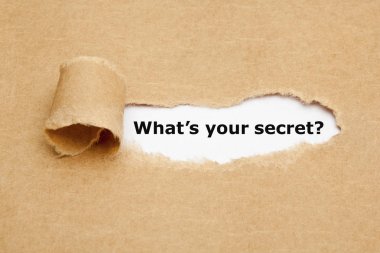 What Is Your Secret Torn Paper Concept clipart