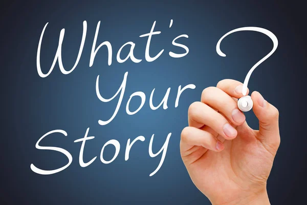 Vad är din berättelse handskrivna med vit markör — Stockfoto