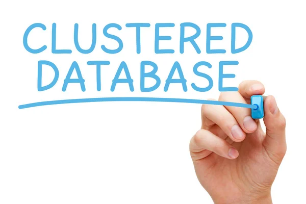 Banco de dados em cluster azul marcador — Fotografia de Stock