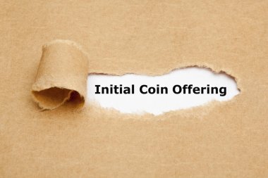 Initial Coin Offering Torn Paper Concept clipart