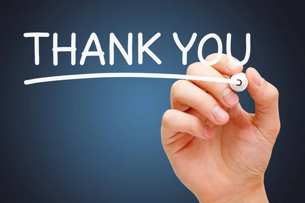 Thank You Handwritten With White Marker — Stock Photo, Image