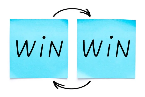 Conceito de estratégia Win-Win em notas pegajosas — Fotografia de Stock
