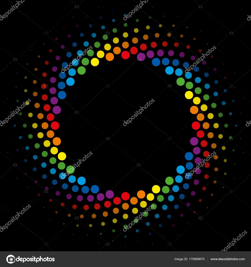 Download Rainbow Halftone swirl circle frame vector design element ...