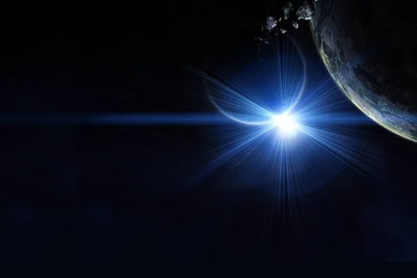 Планета з астероїдом — стокове фото