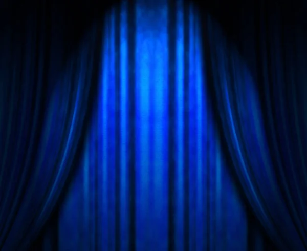 Cortina de teatro azul — Fotografia de Stock