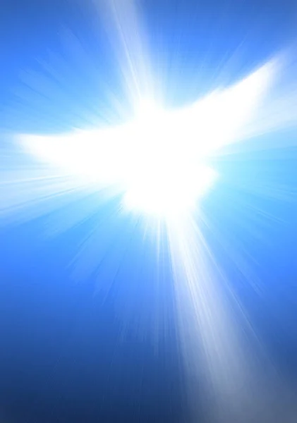 Shining dove with rays — Stock Photo, Image