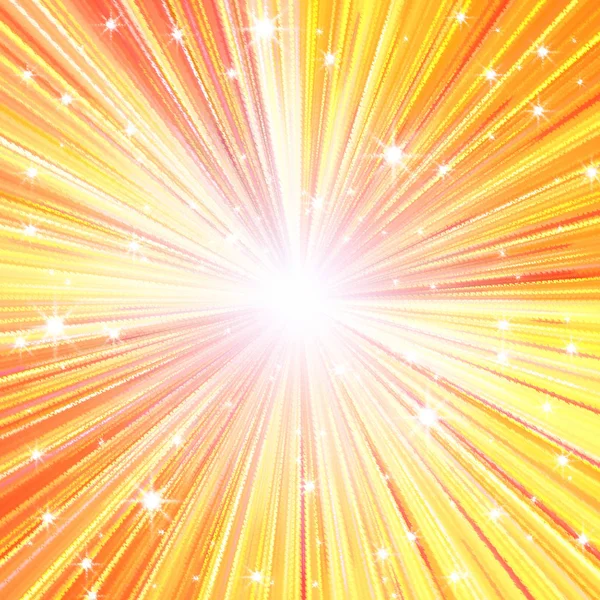 Radial glow with rays and stars — Stock Photo, Image