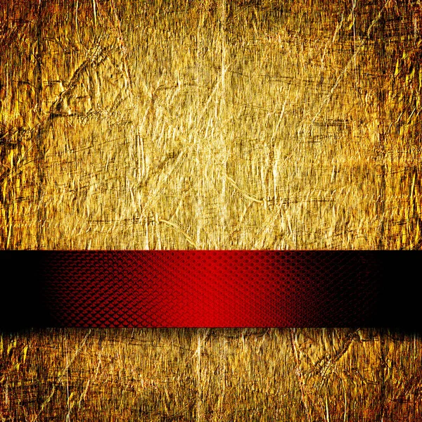 Gold Hintergrund mit sattem roten Band — Stockfoto