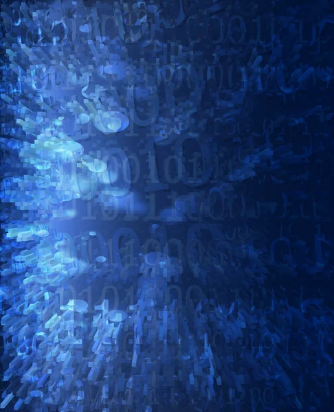 Bits and bytes on a blue background — Stock Photo, Image
