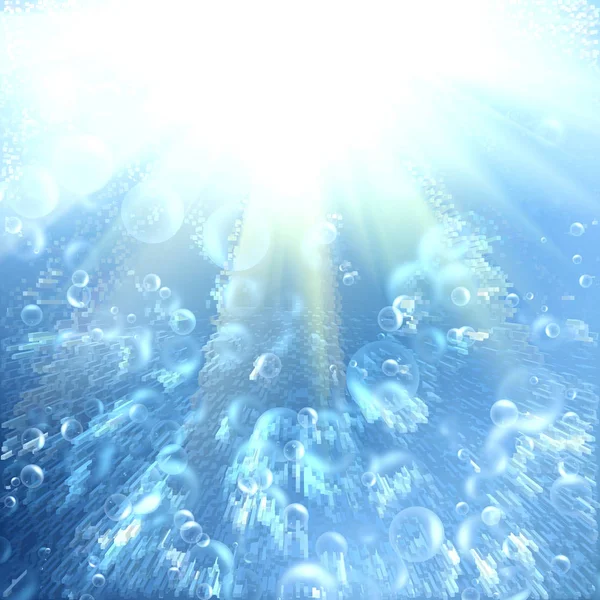 Bubblor i det blå vattnet — Stockfoto