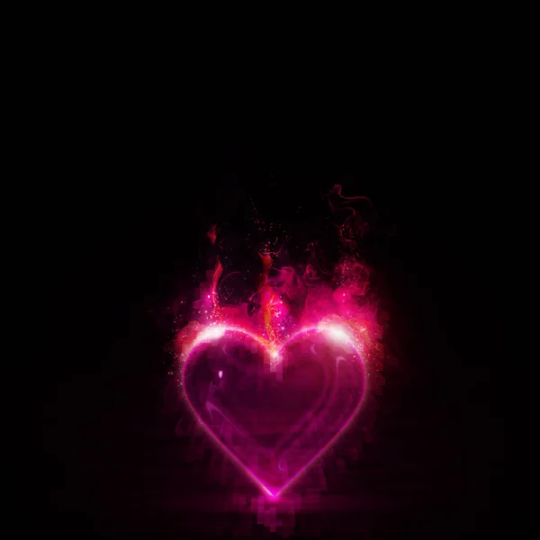 Burning heart — Stock Photo, Image