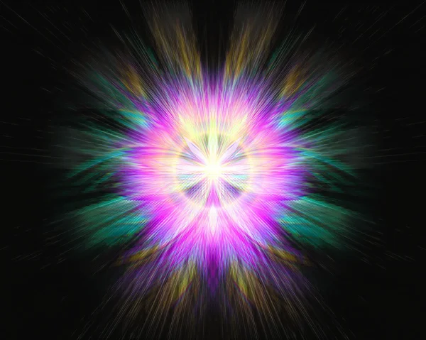 光と抽象的な背景の光線で魔法のバースト — ストック写真