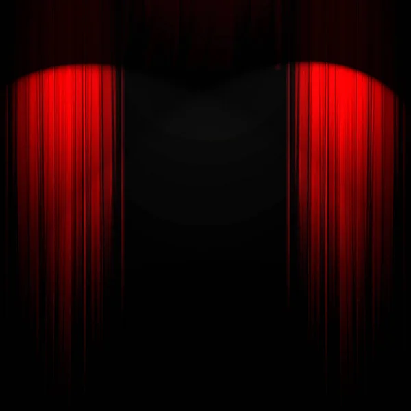 Κόκκινη Θεατρική Κουρτίνα Μαλακό Φως — Φωτογραφία Αρχείου