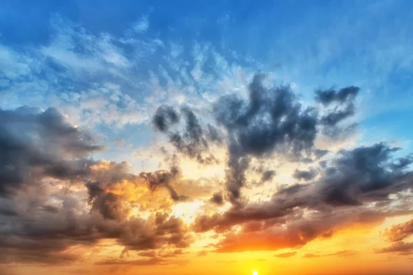 Cumulus Sunset Clouds Sun Setting — Stock Photo, Image