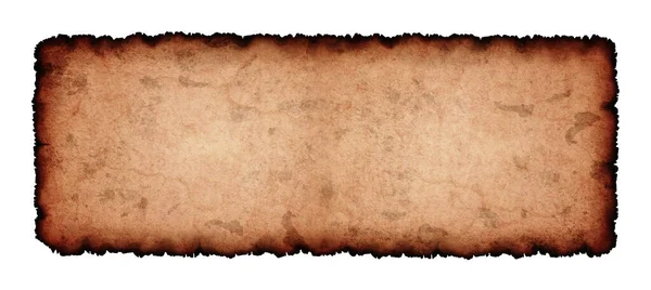 Vecchio Foglio Carta Con Bordi Bruciati Sfondo Bianco — Foto Stock