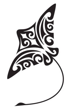 Stingray in tattoo style. clipart