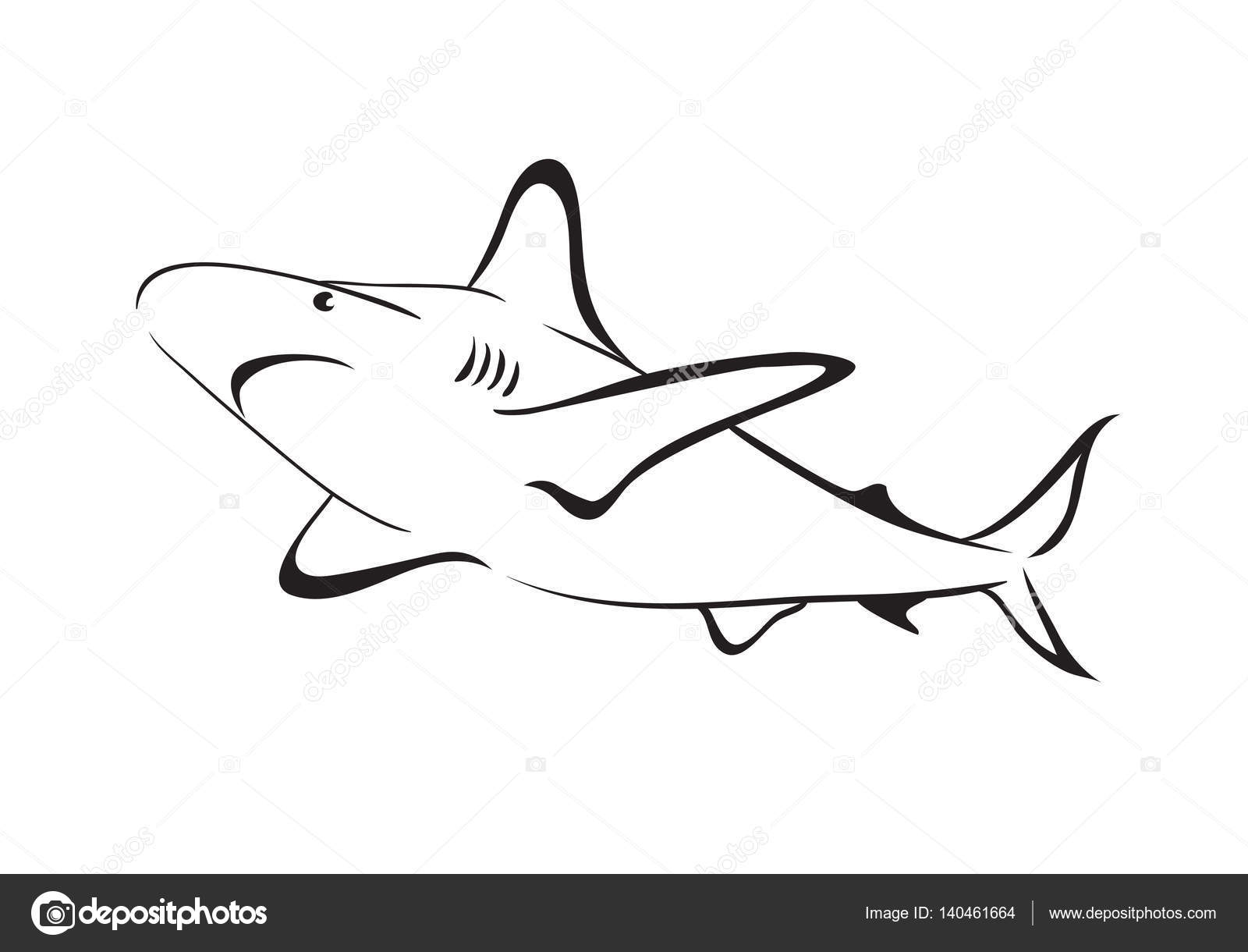 Download Shark vector outline icon. — Stock Vector © ColorValley ...