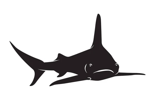 Tiburón vector siluetas icono . — Vector de stock