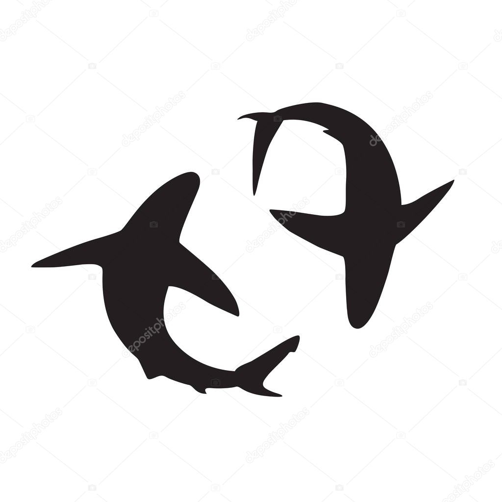 Download Shark vector silhouettes icon. — Stock Vector ...