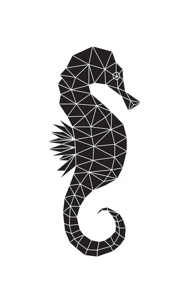 Černá silueta seahorse — Stockový vektor