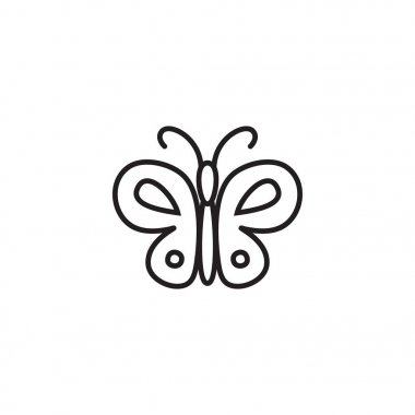 Kelebek anahat vektör simgesi