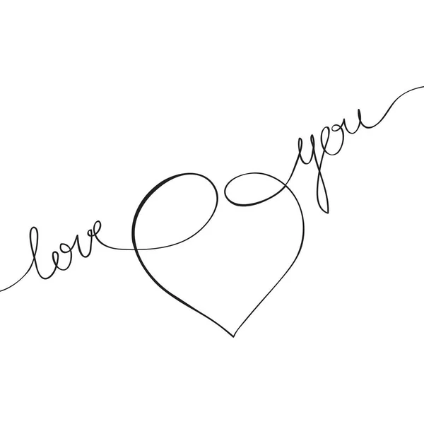 Calligraphie texte amour — Image vectorielle