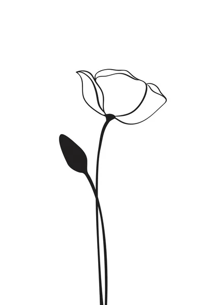 Icône fleur de pavot, logo, étiquette — Image vectorielle