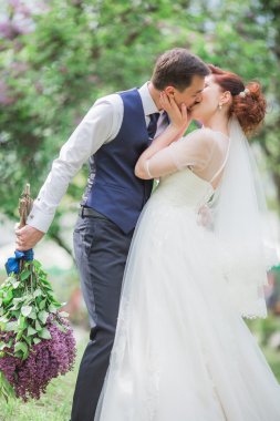 Gelin ve damat düğün gününde