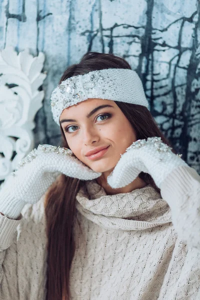 young  woman in warm headband