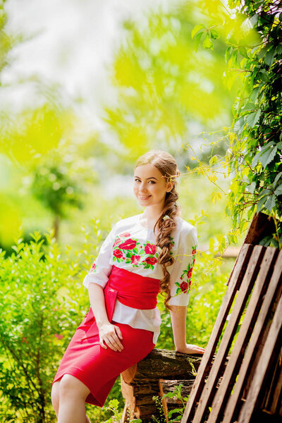 Ukrainian girl in national clothes