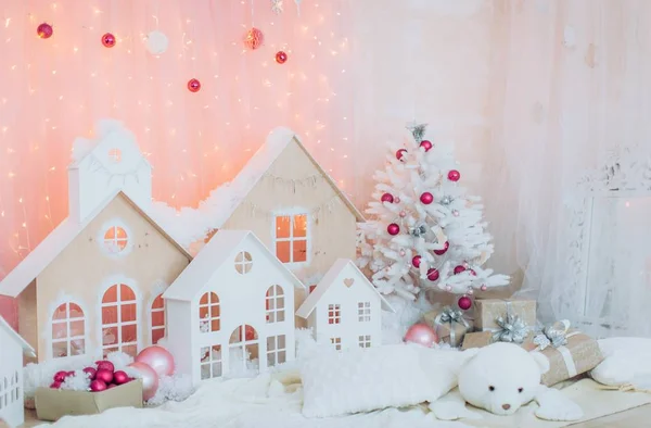 Christmas holiday decorated room — Stock Photo, Image