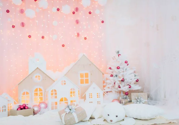 Vacanze di Natale camera decorata — Foto Stock