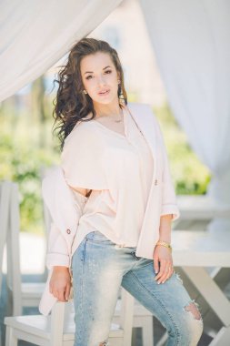 makyaj ile güzel bir kadın portresi 