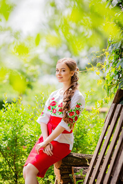 Ukrainian girl in national clothes