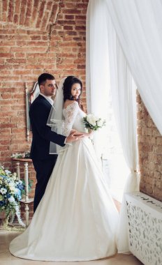 güzel ve genç gelin ve damat